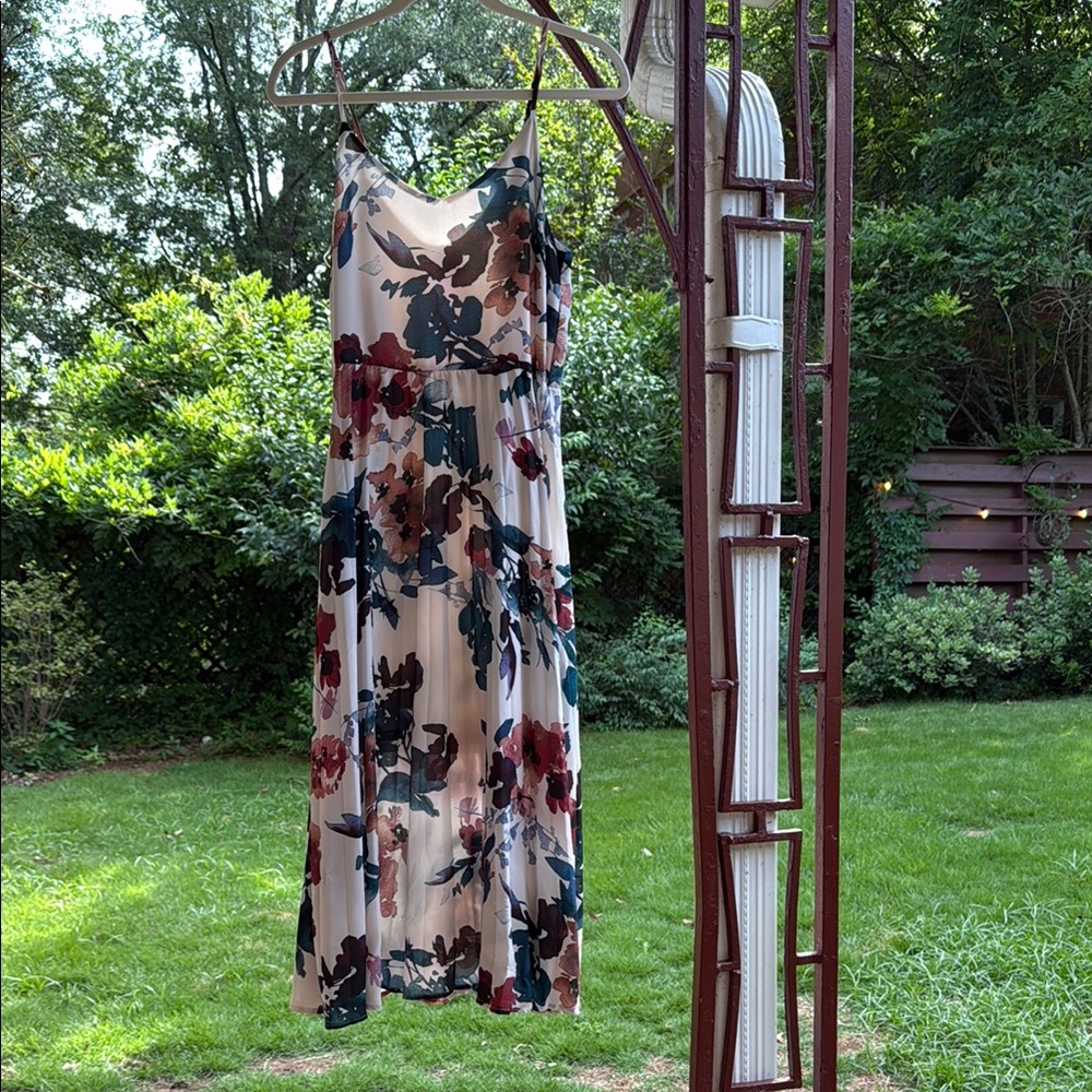 A New Day Pink and Red Sleeveless Midi Sundress